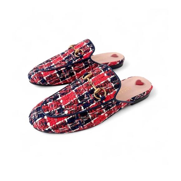 Gucci Princetown Tweed Mules Size 36 - Picture 1 of 7